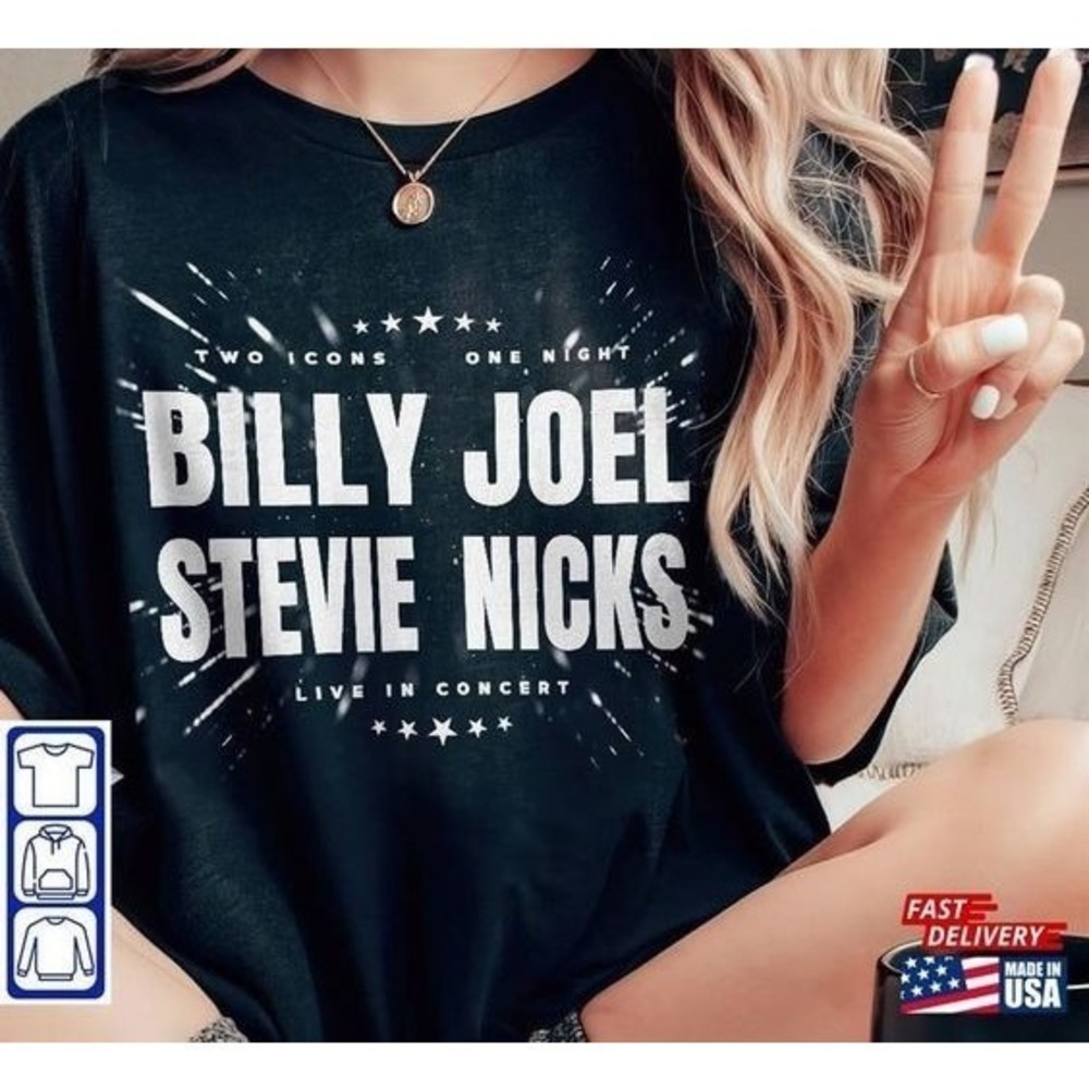 Billy Joel Stevie Nick Two Icons One Night  Unisex Shirt